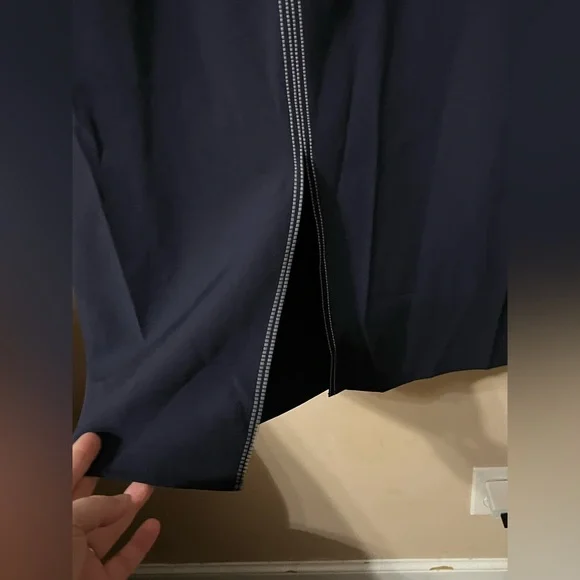 ASOS NWT Chic Navy Midi Dress with front Slit Size 10 - Picture 7 of 15